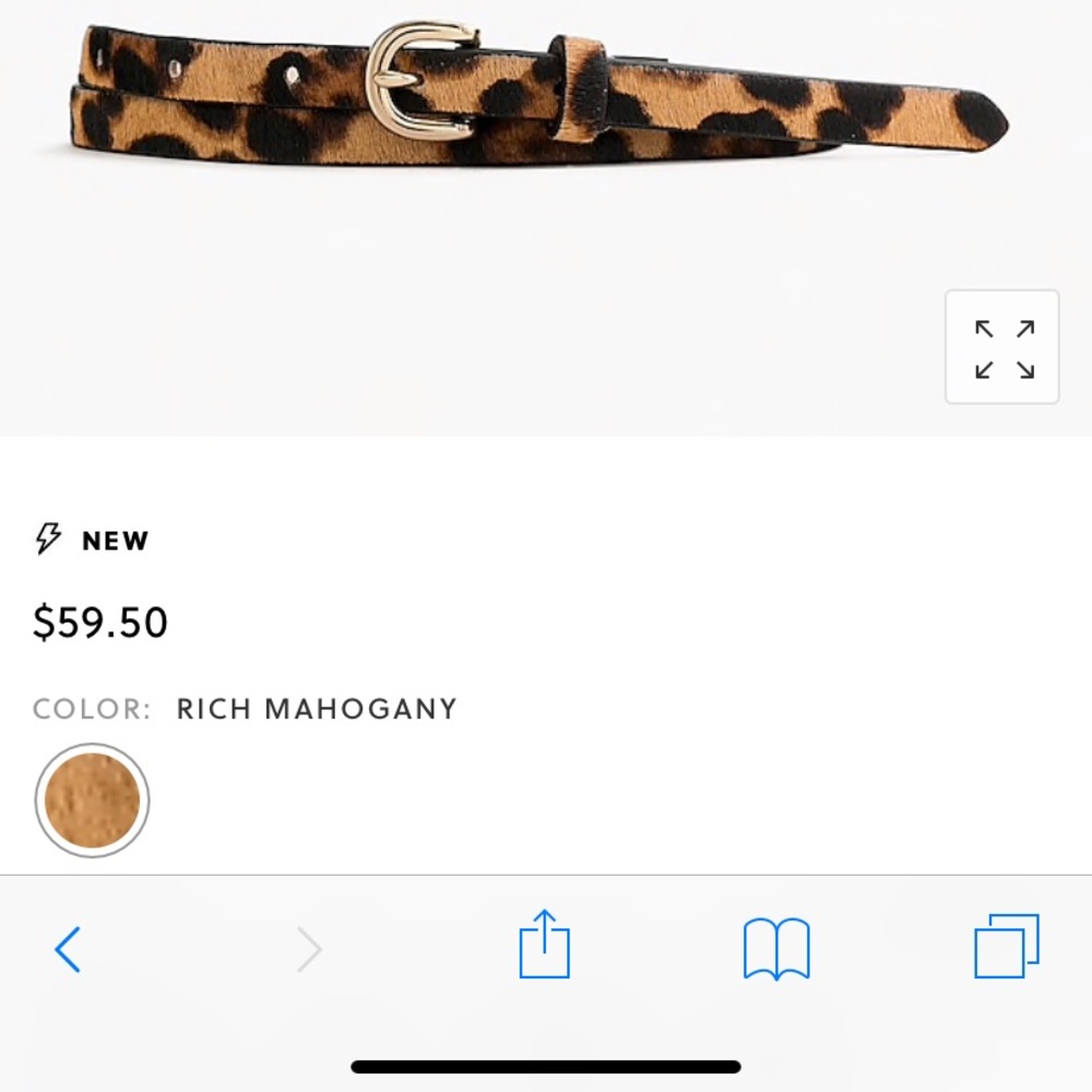 J. Crew skinny calf hair belt in leopard